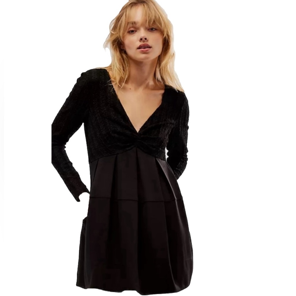 Free People Vida Mini Dress Women’s Black Size Small